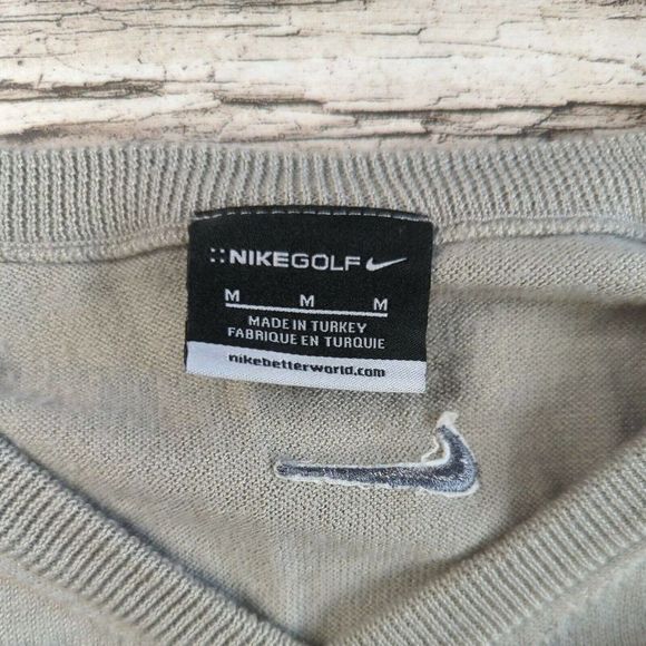 Nike Golf Men's V-Neck Sweater Vest Size Medium Gray Elastic Waist - Picture 3 of 11